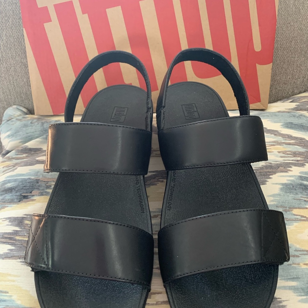 Fitflop All Black Leather Back-Strap Sandals